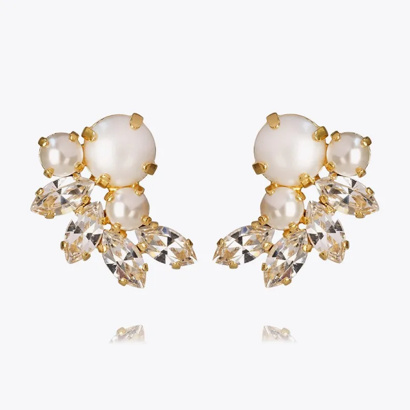 Electra Örhängen/ Pearl + Crystal (Guld)>Caroline Svedbom Hot