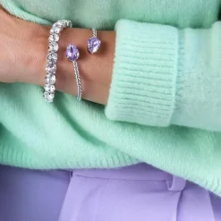 Caroline Svedbom Gia Stretch Armband Rhodium / Crystal>Caroline Svedbom Armband Discount