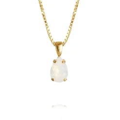 Halsband Petite Drop White Opal (Guld)>Caroline Svedbom Discount