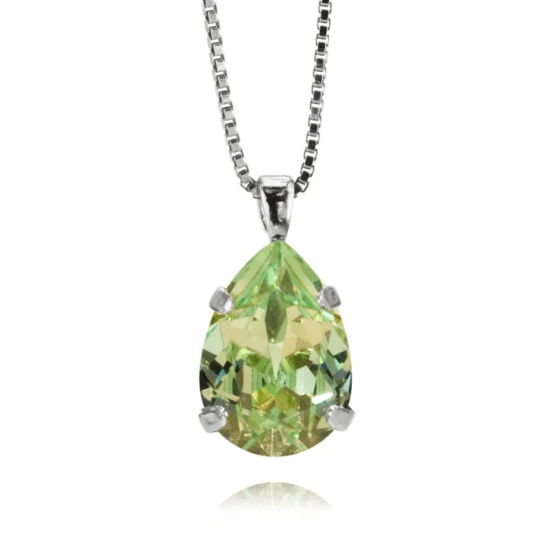 Halsband Mini Drop Chrysolite (Rhodium)>Caroline Svedbom New