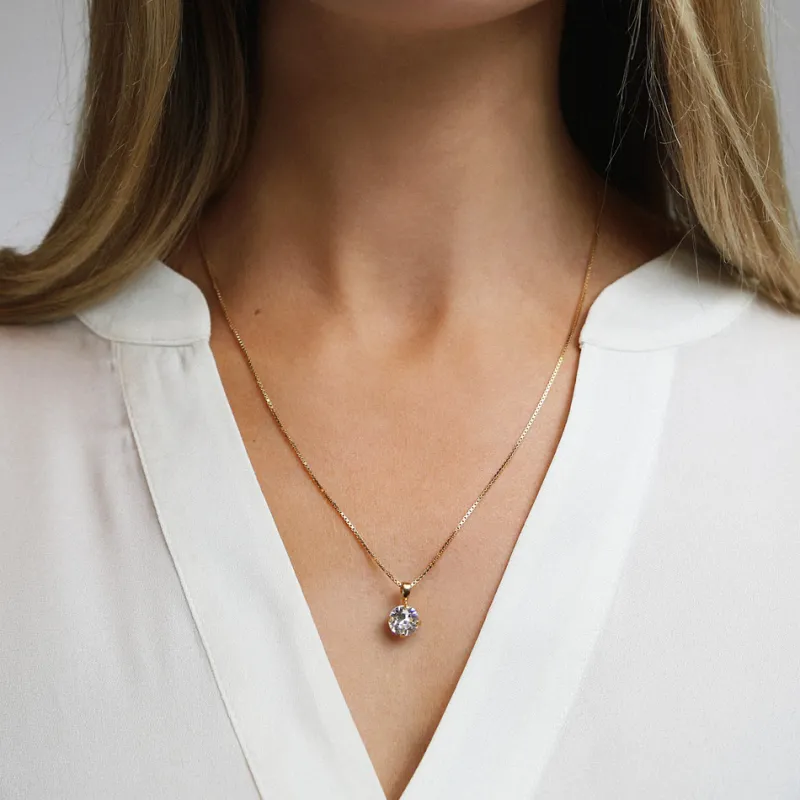 Halsband Classic Stud Crystal (Rhodium)>Caroline Svedbom Best