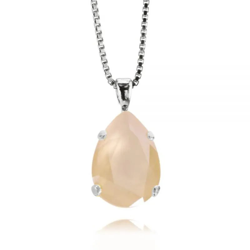 Halsband Mini Drop Ivory Cream (Rhodium)>Caroline Svedbom