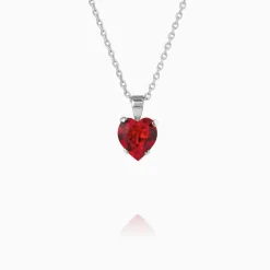 Caroline Svedbom Heart Halsband/ Light Siam – Rhodium>Caroline Svedbom Halsband Online