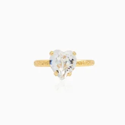 Caroline Svedbom Heart Ring / Crystal – Guld>Caroline Svedbom Ringar