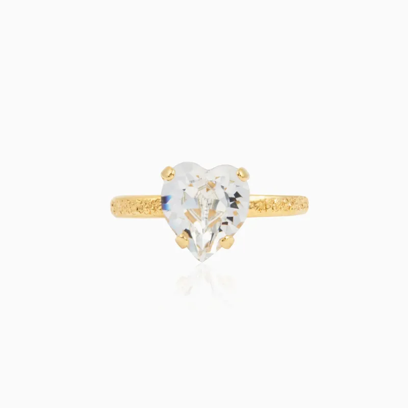 Caroline Svedbom Heart Ring / Crystal – Guld>Caroline Svedbom Ringar