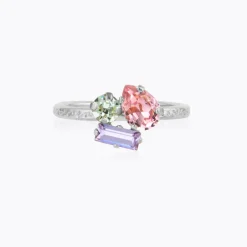 Isa Ring / Pastel Combo (Rhodium)>Caroline Svedbom Online