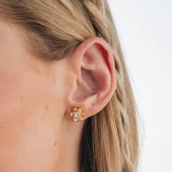Juni Stud Örhängen / Crystal (Guld)>Caroline Svedbom