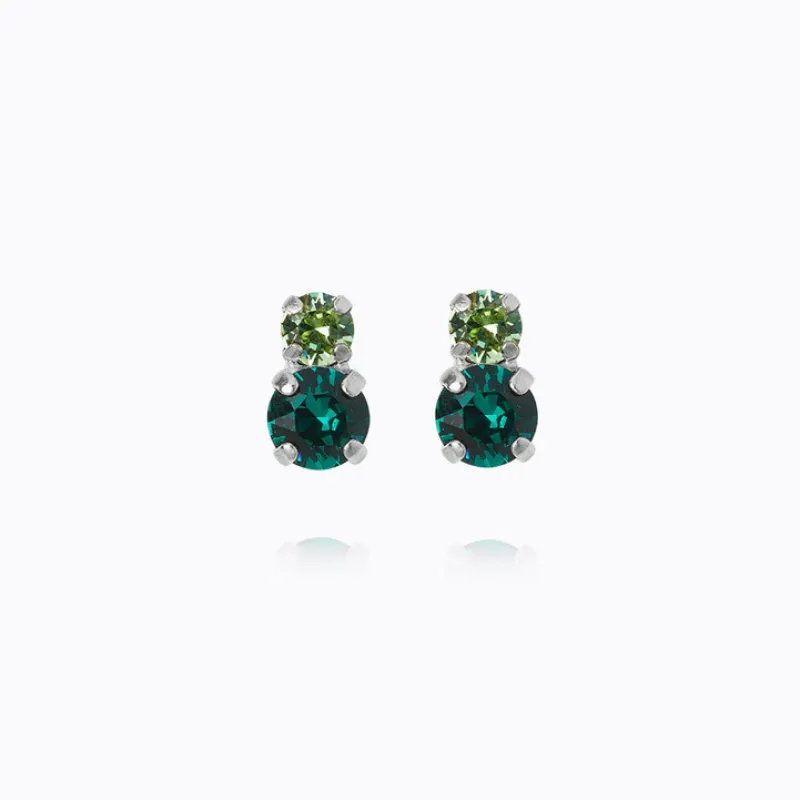 Leah Örhängen / Green Combo (Rhodium)>Caroline Svedbom Sale