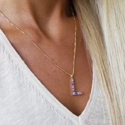 Letter L Halsband / (Guld)><noscript><img width=
