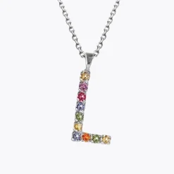 Caroline Svedbom Letter Halsband L / Rainbow Combo (Rhodium)>Caroline Svedbom Halsband Hot