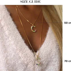 Caroline Svedbom Letter Halsband C / Rainbow Combo (Rhodium)> Outlet