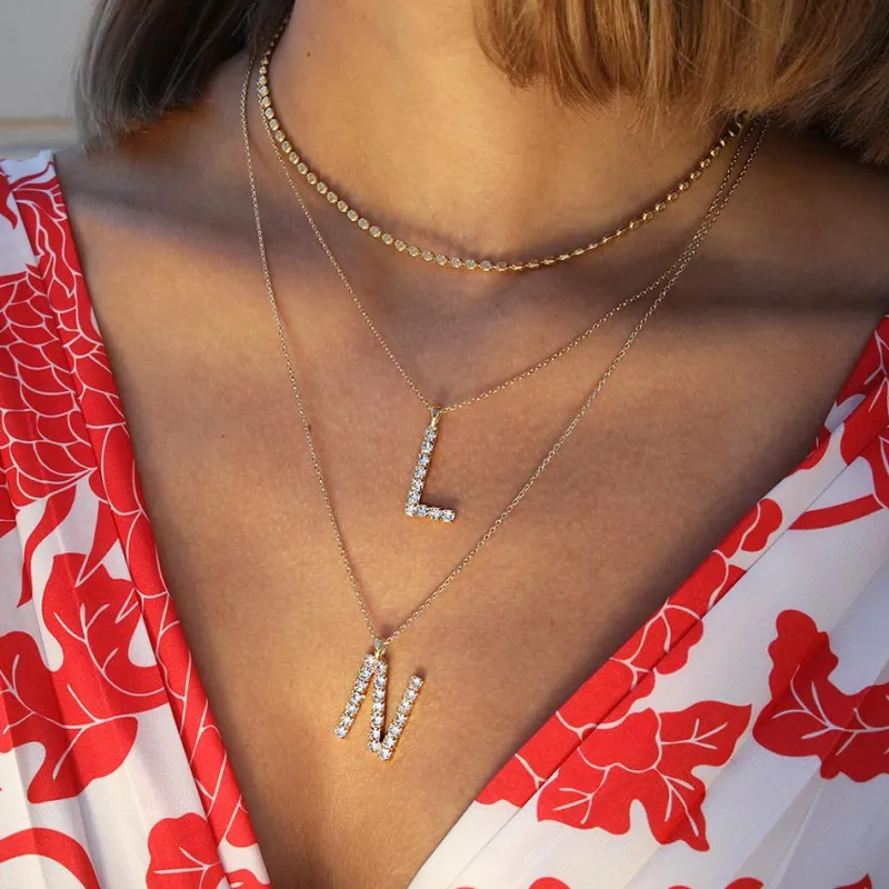 Letter N Halsband / Crystal (Guld)>Caroline Svedbom Online