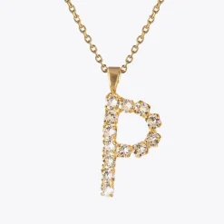 Letter P Halsband / Crystal (Guld)>Caroline Svedbom Outlet
