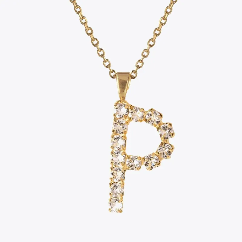 Letter P Halsband / Crystal (Guld)>Caroline Svedbom Outlet