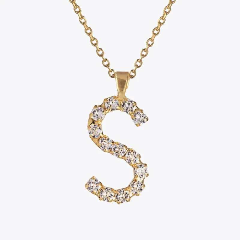 Letter S Halsband / Crystal (Guld)>Caroline Svedbom Sale