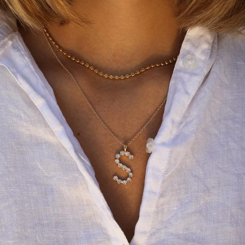 Letter S Halsband / Crystal (Guld)>Caroline Svedbom Sale