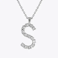 Letter S Halsband / Crystal (Guld)><noscript><img width=