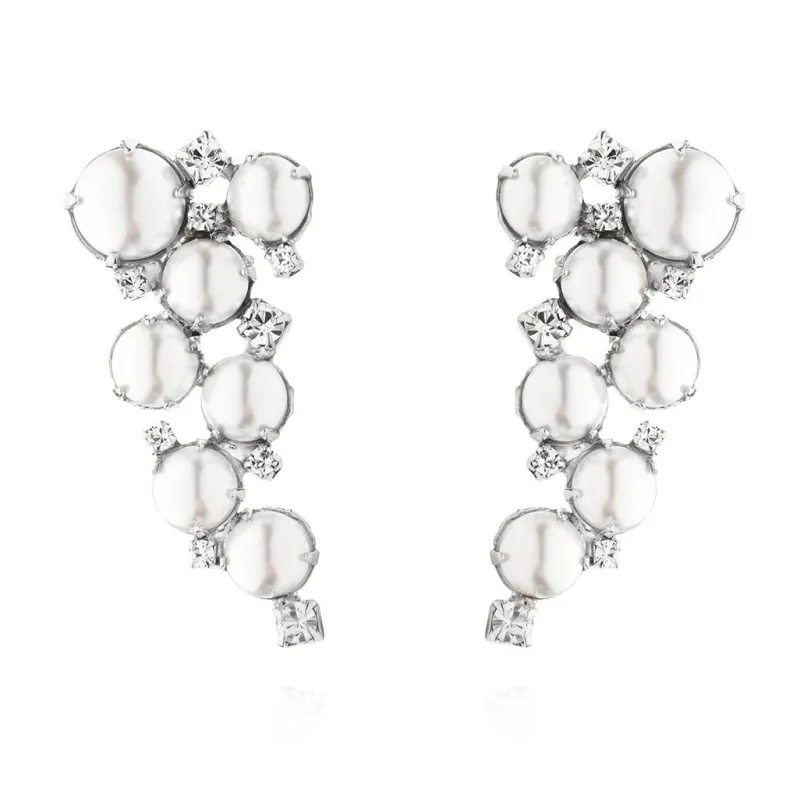 Caroline Svedbom Little Miss Pearl Örhängen / Pearl + Crystal (Rhodium)>Bridal Collection Online
