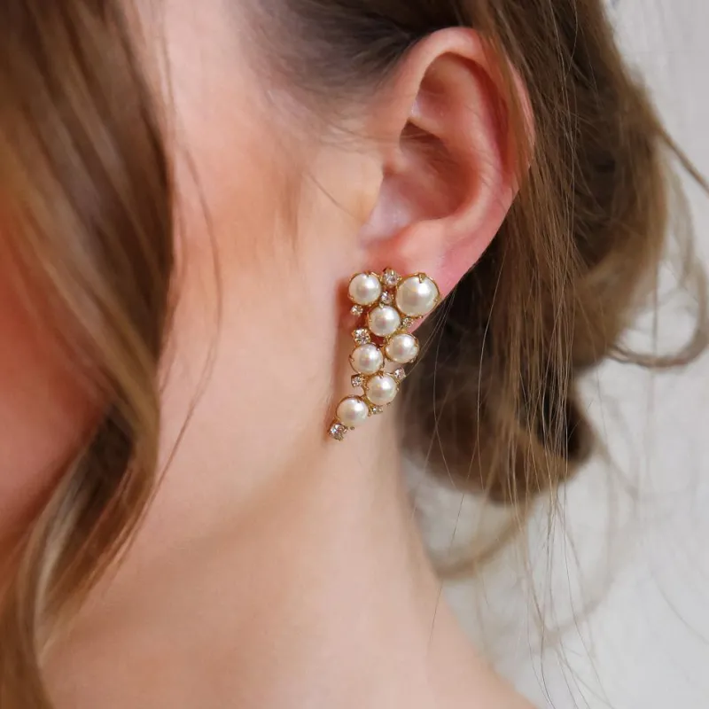 Caroline Svedbom Little Miss Pearl Örhängen / Pearl + Crystal (Rhodium)>Bridal Collection Online