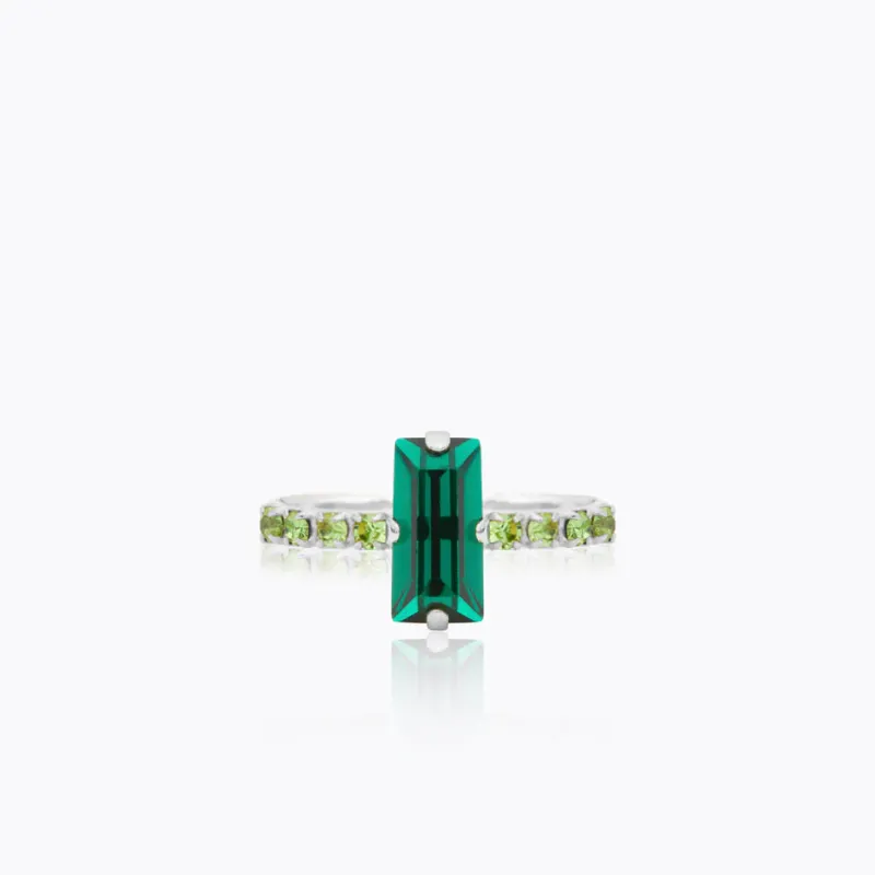 Caroline Svedbom Lucy Ring / Emerald + Peridot – Rhodium>Caroline Svedbom Ringar Clearance