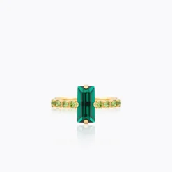 Caroline Svedbom Lucy Ring / Emerald + Peridot – Guld>Caroline Svedbom Ringar Clearance