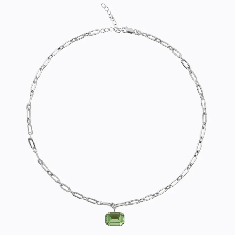 Lydia Kedja Halsband / Peridot (Rhodium)>Caroline Svedbom Discount