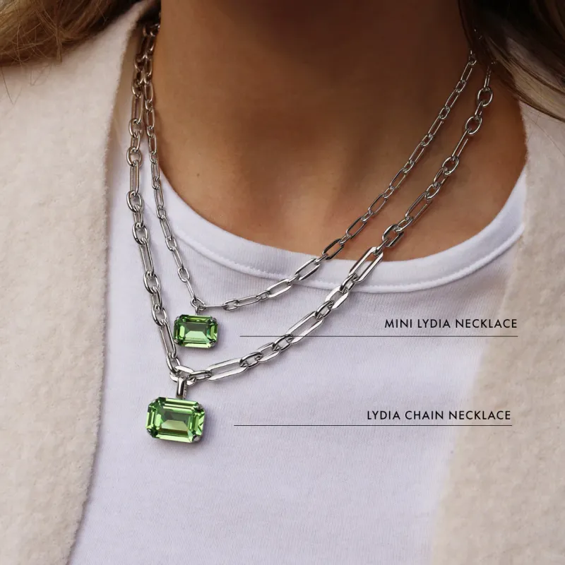 Lydia Kedja Halsband / Peridot (Rhodium)>Caroline Svedbom Discount