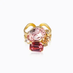 Mini Carolina Ring / Pink Combo (Guld)>Caroline Svedbom