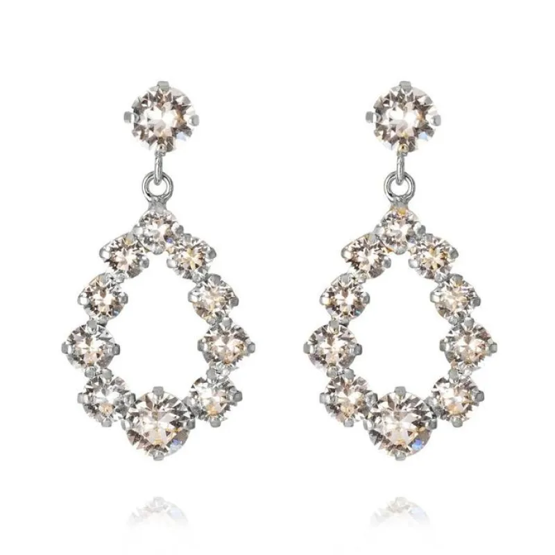 Mini Delia Örhängen/ Crystal (Rhodium)>Caroline Svedbom Clearance
