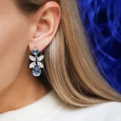 Caroline Svedbom Mini Dione Örhängen/ Denim Blue + Blue Shade (Rhodium)>Caroline Svedbom Örhängen Online