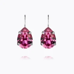 Mini Drop Clasp Örhängen, Dark Rose – Rhodium>Caroline Svedbom New