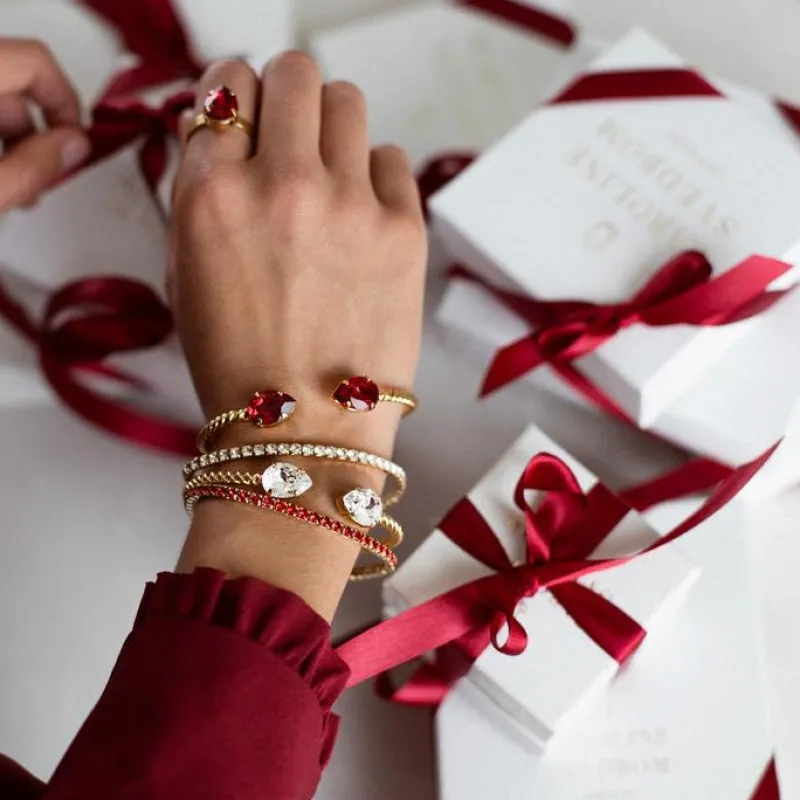 Caroline Svedbom Mini Drop Armband Guld / Scarlet>Caroline Svedbom Armband Discount