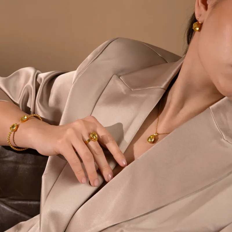 Mini Drop Halsband ReCreated™ Dark Jonquil – Rhodium>Caroline Svedbom Hot