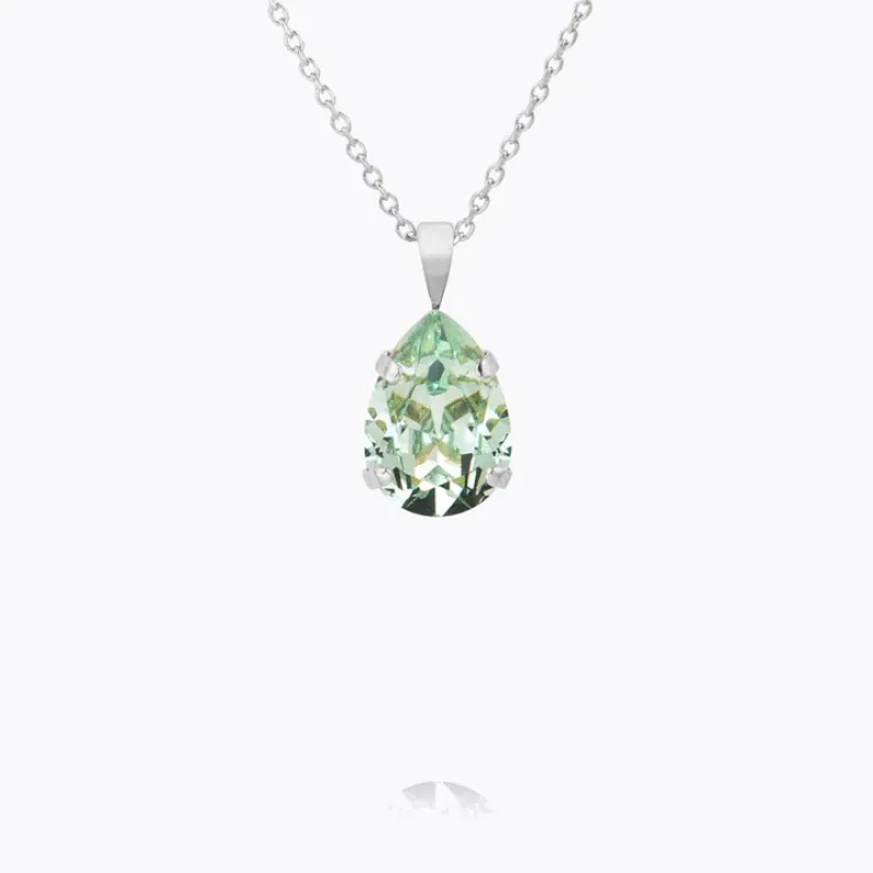 Mini Drop Halsband/ Chrysolite (Rhodium)>Caroline Svedbom New