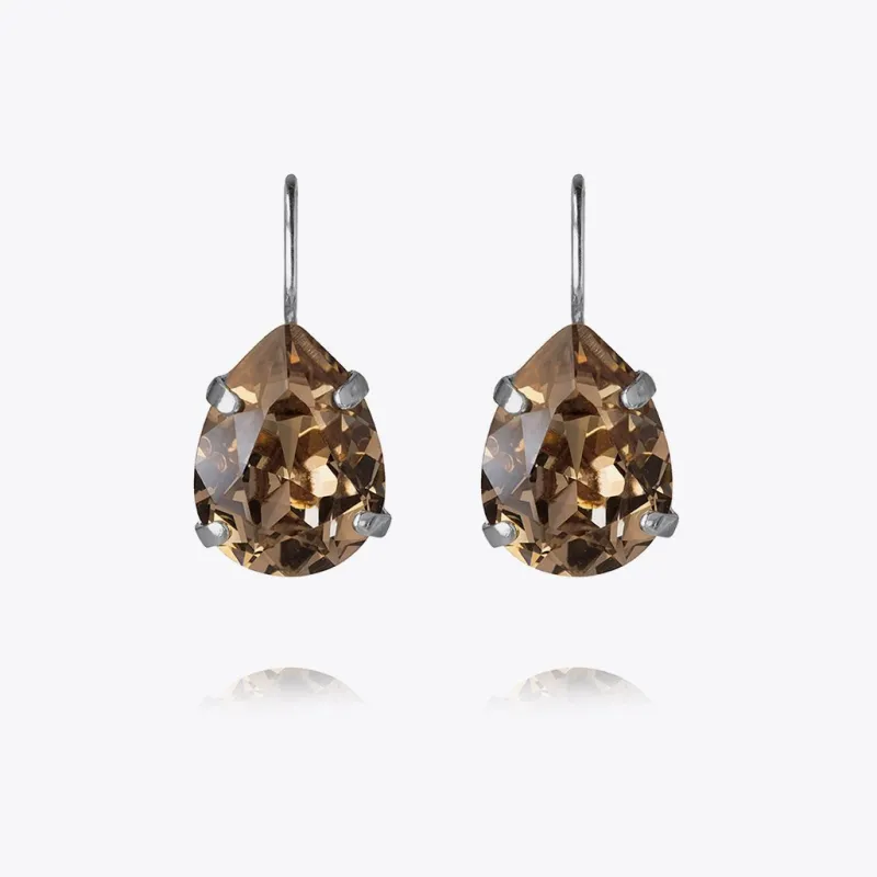 Mini Drop Clasp Örhängen/ Greige (Rhodium)>Caroline Svedbom Outlet