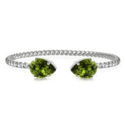 Caroline Svedbom Mini Drop Armband Rhodium / Olivine>Caroline Svedbom Armband Clearance