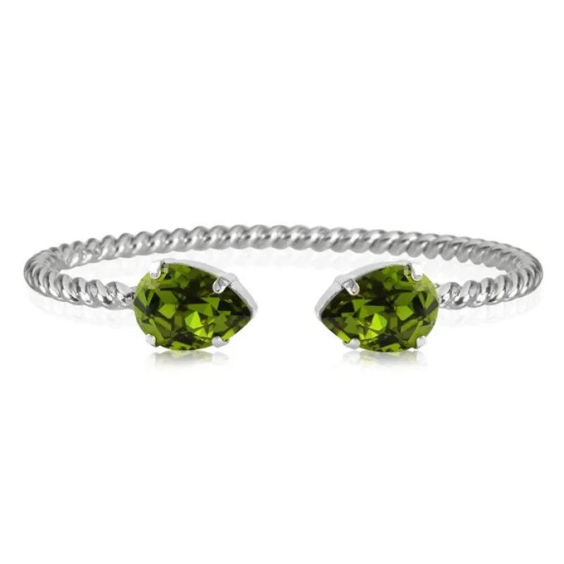 Caroline Svedbom Mini Drop Armband Rhodium / Olivine>Caroline Svedbom Armband Clearance