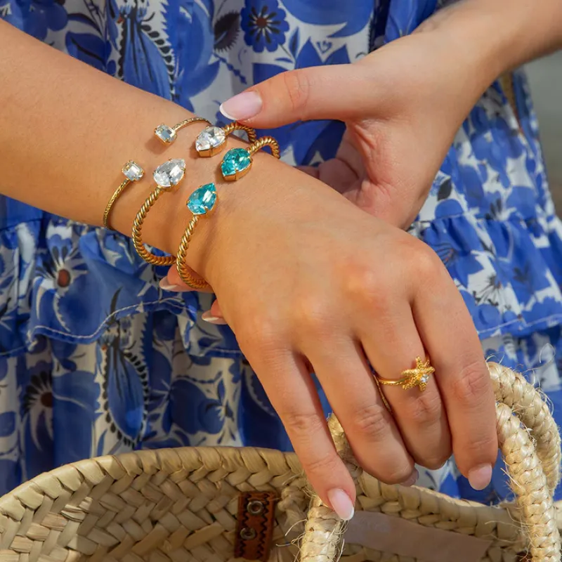Caroline Svedbom Mini Drop Armband Guld / Light Turquoise>Caroline Svedbom Armband Discount