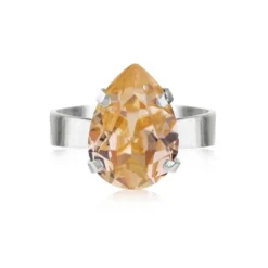 Mini Drop Ring Rhodium / Light Peach>Caroline Svedbom Best
