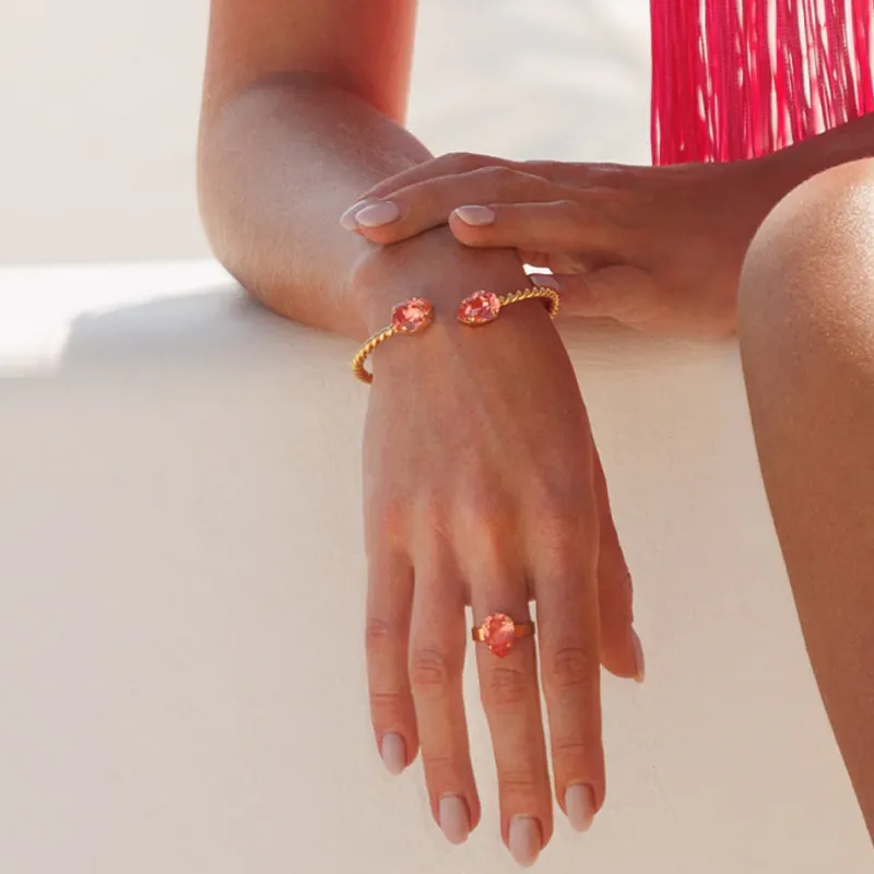 Caroline Svedbom Mini Drop Armband/ Rose Peach (Rhodium)>Caroline Svedbom Armband Online