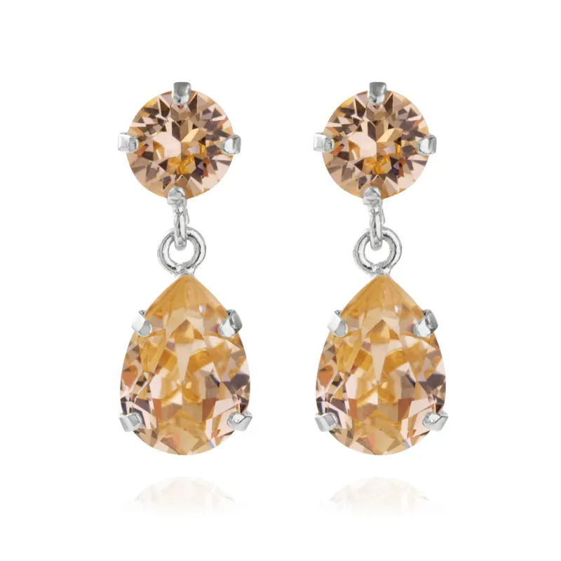 Mini Drop Örhängen Rhodium / Light Peach>Caroline Svedbom New
