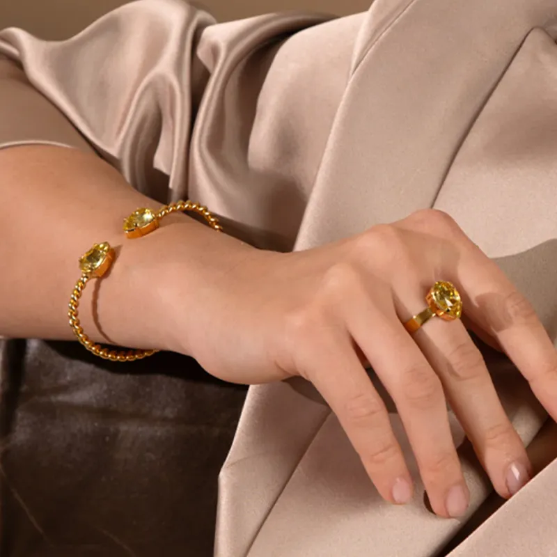 Caroline Svedbom Mini Drop Armband, ReCreated™ Dark Jonquil – Guld>Caroline Svedbom Armband