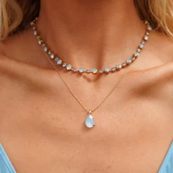 Caroline Svedbom Mini Drop Halsband / Sky Ignite (Guld)>Caroline Svedbom Halsband Sale