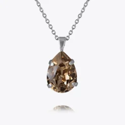 Mini Drop Halsband/ Greige (Rhodium)>Caroline Svedbom Outlet