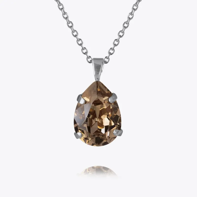 Mini Drop Halsband/ Greige (Rhodium)>Caroline Svedbom Outlet