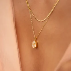 Mini Drop Halsband/ Ivory Cream Delite (Rhodium)>Caroline Svedbom Discount
