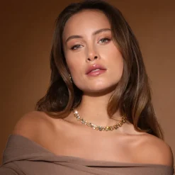 Mini Pomona Halsband, Black Golden Combo – Rhodium>Caroline Svedbom