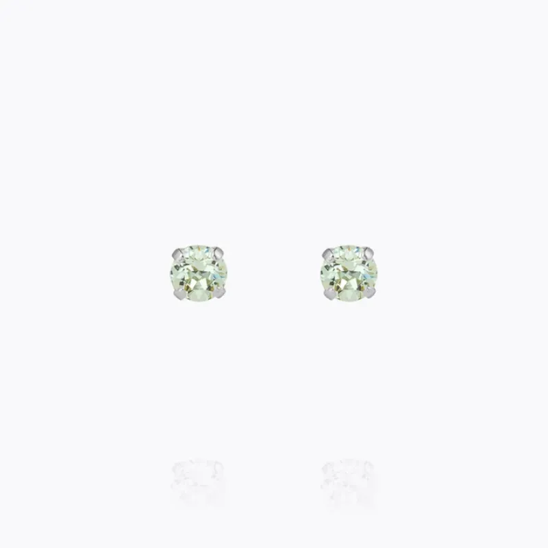 Mini Stud Örhängen/ Chrysolite (Rhodium)>Caroline Svedbom Clearance