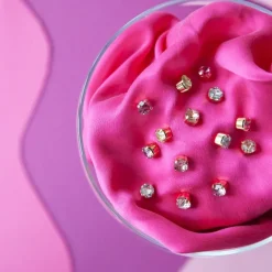 Mini Stud Örhängen/ Chrysolite (Rhodium)>Caroline Svedbom Clearance