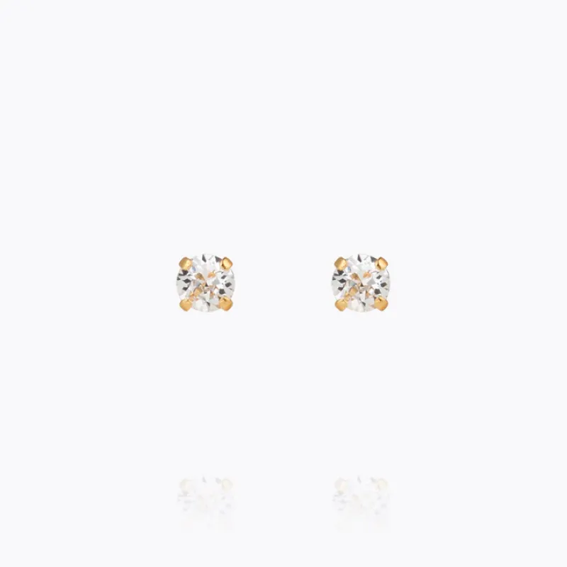 Mini Stud Örhängen/ Crystal (Guld)>Caroline Svedbom Discount